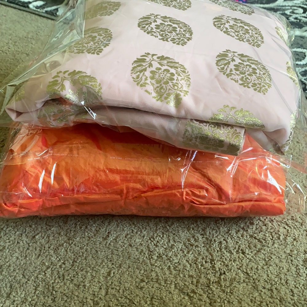 Orange and Pink lehenga